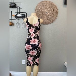 Black floral Bodycon